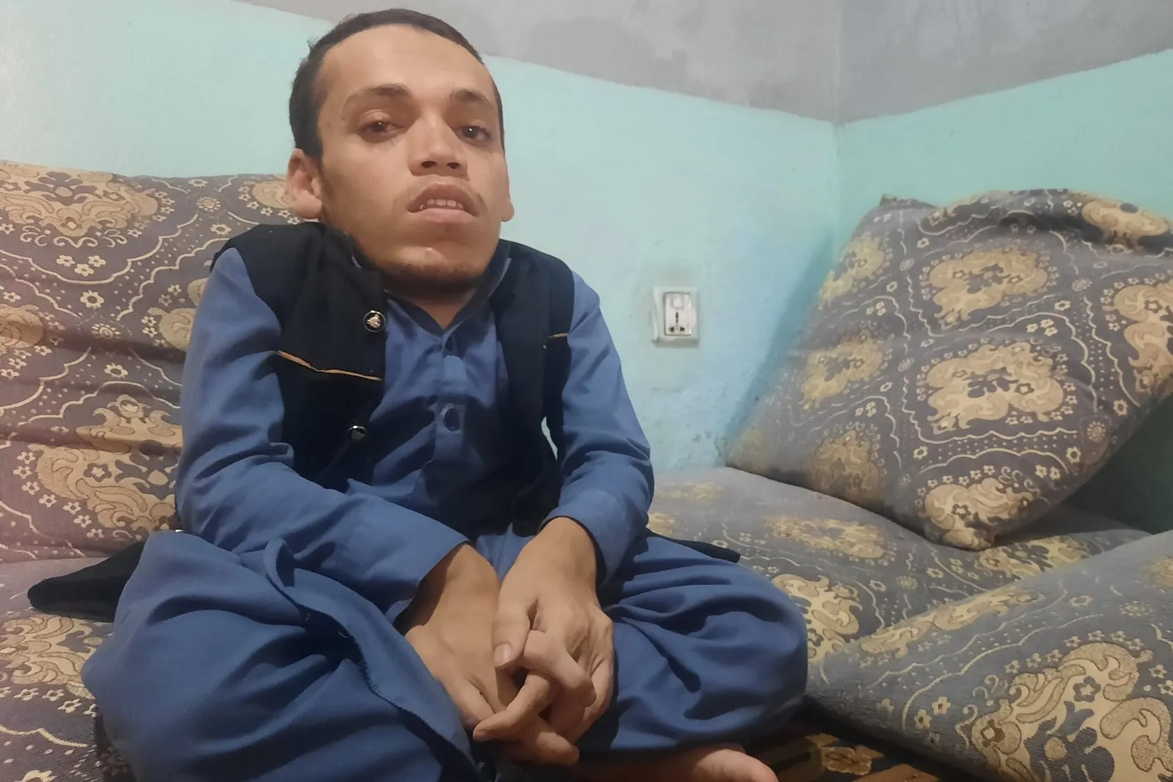 22-year-old Sayed Samim faces many difficulties in his life due to polio disease